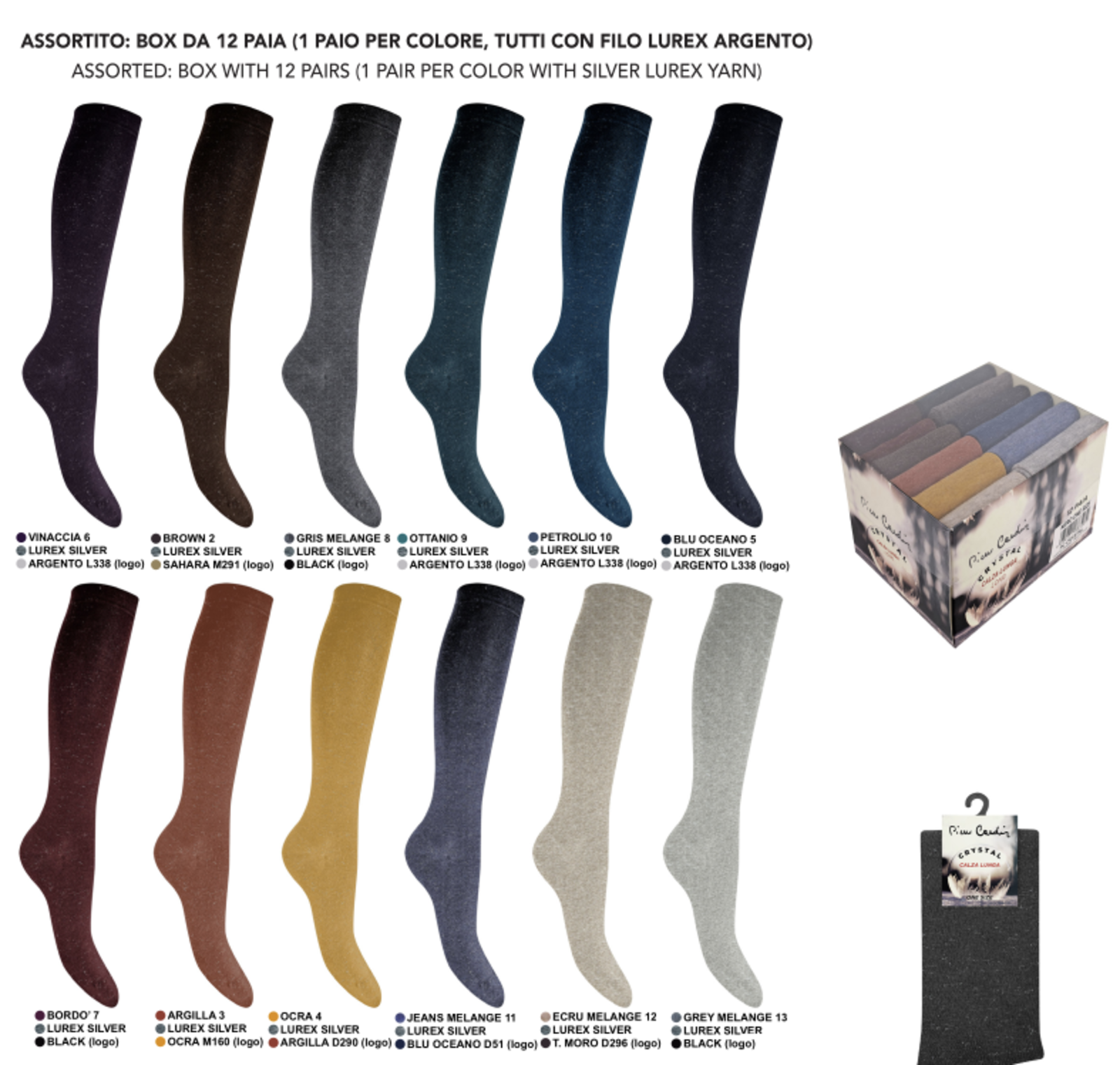 LANGE DAMEN-KRISTALL-SOCKEN Tellini S.R.L. Großhandelskleidung